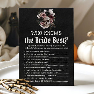 Halloween Skull Who Knows the Bride Best Game Invitation