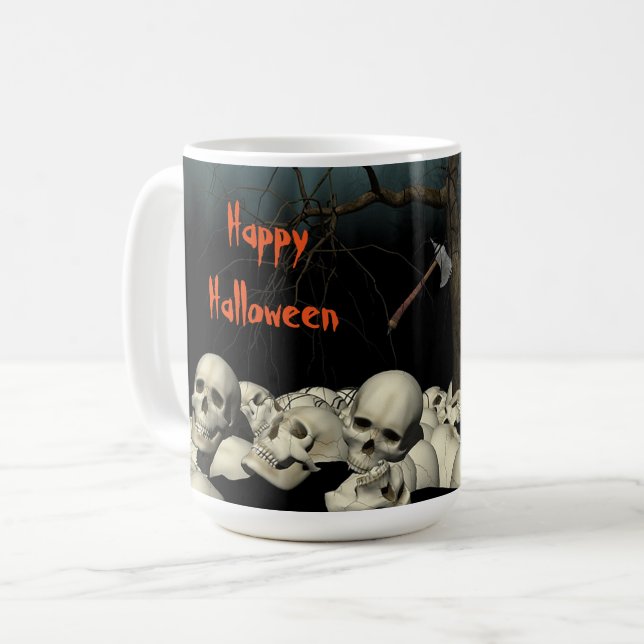 Halloween Skulls and Quote Coffee Mug (Front Left)
