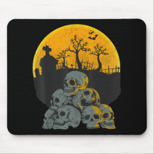 Halloween Skulls Heads Moon Skeleton Costume Kids  Mouse Pad
