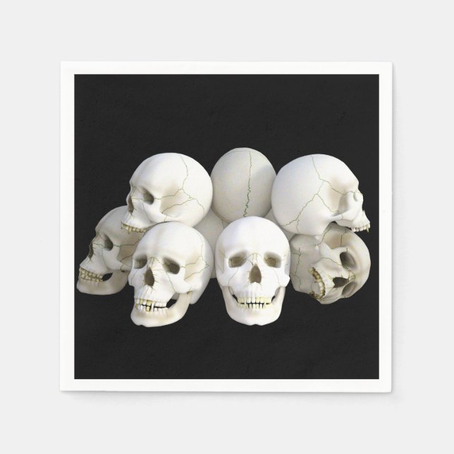 Halloween Skulls Paper Napkin (Front)