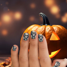 Halloween Skulls & Roses Spooky Green