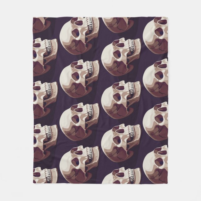 Halloween Skulls: Spooky Seamless Pattern. Fleece Blanket (Front)