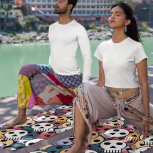 halloween skulls yoga mat