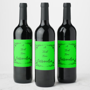 Halloween Slime Green Personalised Wine Label