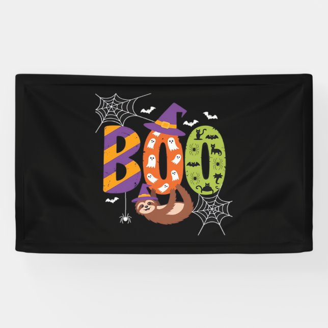 Halloween Sloth Boo Lazy Essential T-Shirt Banner (Horizontal)