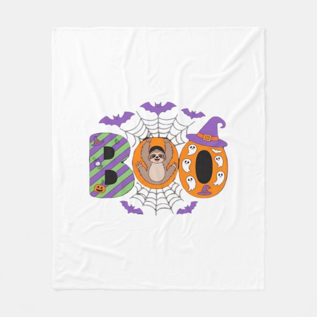 Halloween Sloth Cute Essential T-Shirt Fleece Blanket (Front)