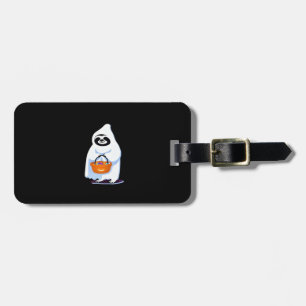 Halloween sloth dressed as ghost going trick or tr luggage tag