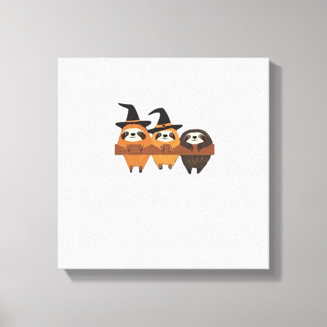 Halloween Sloth Essential T-Shirt Canvas Print (Front)