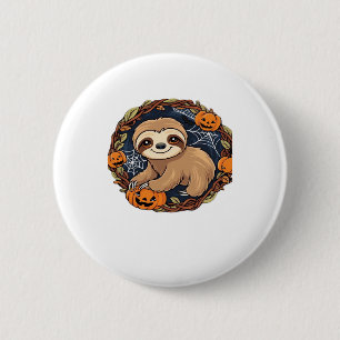 Halloween, Sloth, October 31st, Thanksgiving Class 6 Cm Round Badge