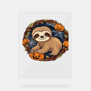 Halloween, Sloth, October 31st, Thanksgiving Class Acrylic Sign