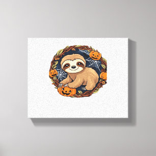 Halloween, Sloth, October 31st, Thanksgiving Class Canvas Print