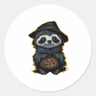 Halloween sloth Oversized T-Shirt Classic Round Sticker