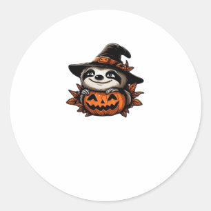 Halloween Sloth Pumpkin Festivity Classic T-Shirt Classic Round Sticker