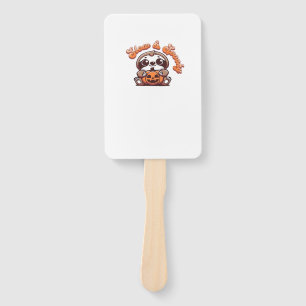 Halloween Sloth Slow and Spooky Cute Sloth Pumpkin Hand Fan