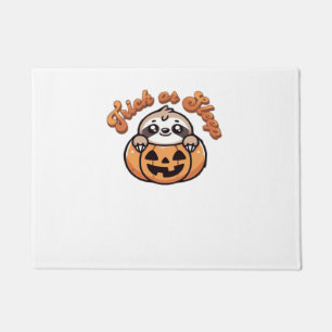 Halloween Sloth Trick or Sleep Cute Sloth Pumpkin Doormat