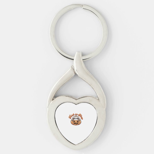 Halloween Sloth Trick or Sleep Cute Sloth Pumpkin  Key Ring (Front)