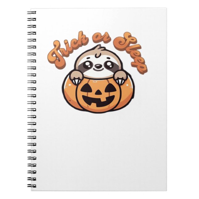 Halloween Sloth Trick or Sleep Cute Sloth Pumpkin  Notebook (Front)