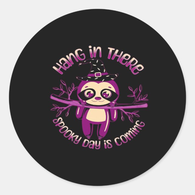 Halloween Sloth (ver.1) Classic T-Shirt Classic Round Sticker (Front)
