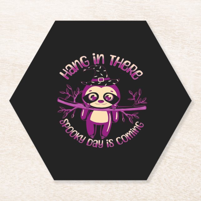 Halloween Sloth (ver.1) Classic T-Shirt Paper Coaster (Front)