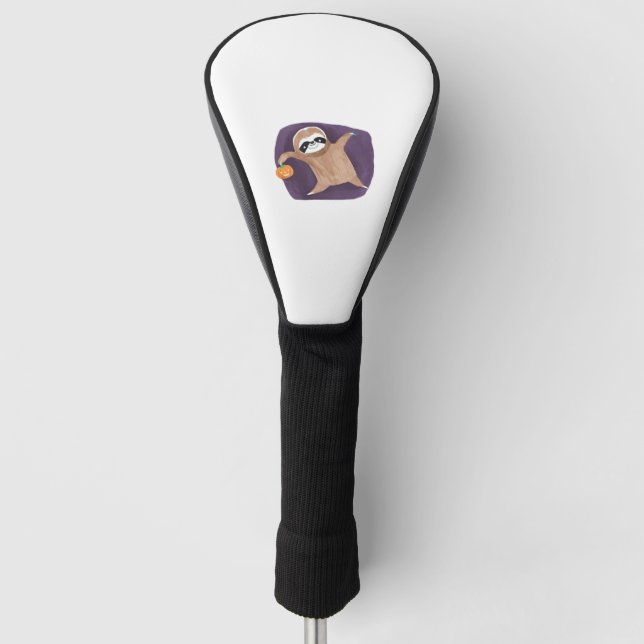 Halloween Sloth with Pumpkin Classic T-Shirt Golf Head Cover (Front)