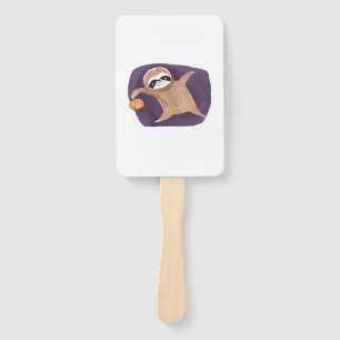 Halloween Sloth with Pumpkin Classic T-Shirt Hand Fan