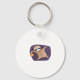 Halloween Sloth with Pumpkin Classic T-Shirt Key Ring