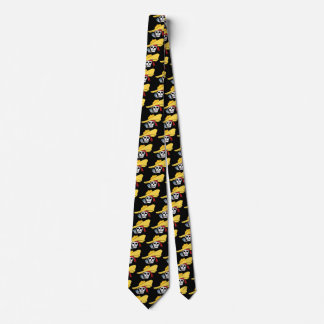 Halloween Smoking Skull with Bandanna Cartoon Tie
