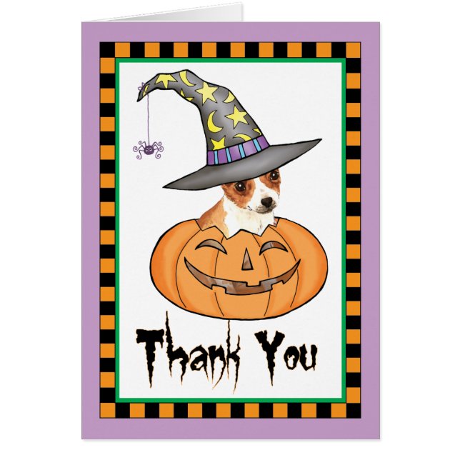 Halloween Smooth Coat Chihuahua Thank you card (Front)