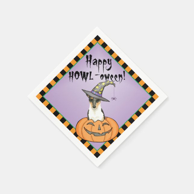 Halloween Smooth Collie Napkin (Corner)