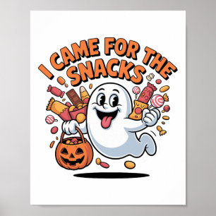 Halloween Snacks Ghost Funny Trick-or-treat Candy  Poster