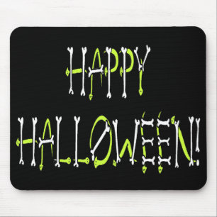 Halloween Snakes and Bones Text Mouse Pad