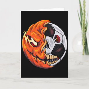Halloween Soccer Byll Pumpkin Skull Soccer Player Card