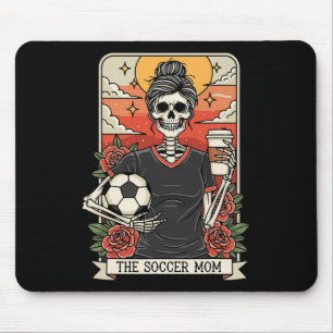 Halloween Soccer Mom Funny Tarot Card Skeleton Gam Mouse Pad