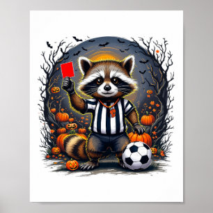 Halloween Soccer Referee Funny Red-card Feral Ref  Poster