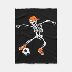 Halloween Soccer Skeleton Footll Trick Or Treat Sp Fleece Blanket