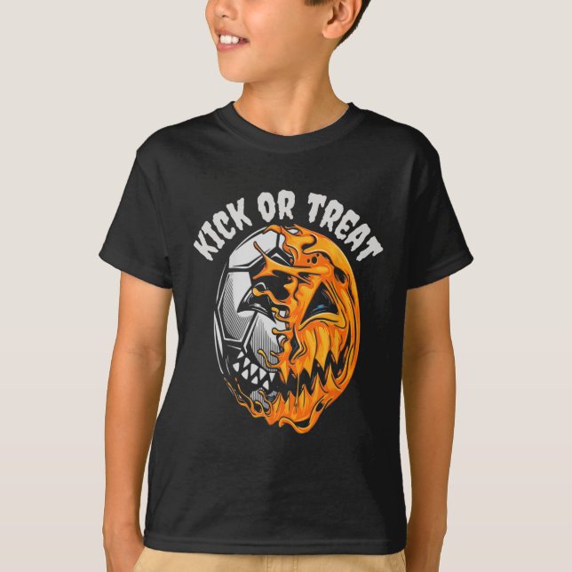 Halloween Soccer Skeleton  T-Shirt (Front)