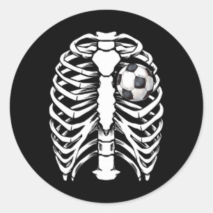 Halloween Soccer Xray Skeleton Costume For Men Wom Classic Round Sticker