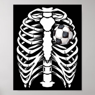 Halloween Soccer Xray Skeleton Costume For Men Wom Poster
