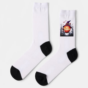 Halloween Socks–Pumpkin, Witch Hat and Black Cats Socks