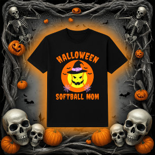 Halloween Softball Mum   Spooky Witch Ball T-Shirt