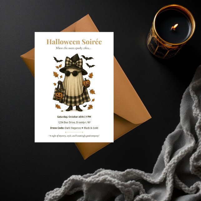 Halloween Soirée Dark Elegance Invitation | Spooky (Creator Uploaded)