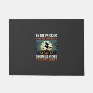 Halloween Something Wicked Witch Pumpkin Vintage Doormat