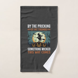 Halloween Something Wicked Witch Pumpkin Vintage Hand Towel