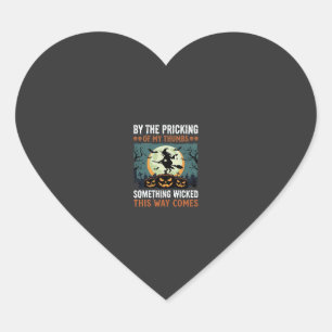 Halloween Something Wicked Witch Pumpkin Vintage Heart Sticker