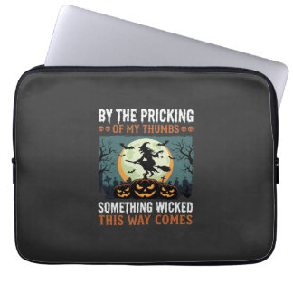 Halloween Something Wicked Witch Pumpkin Vintage Laptop Sleeve