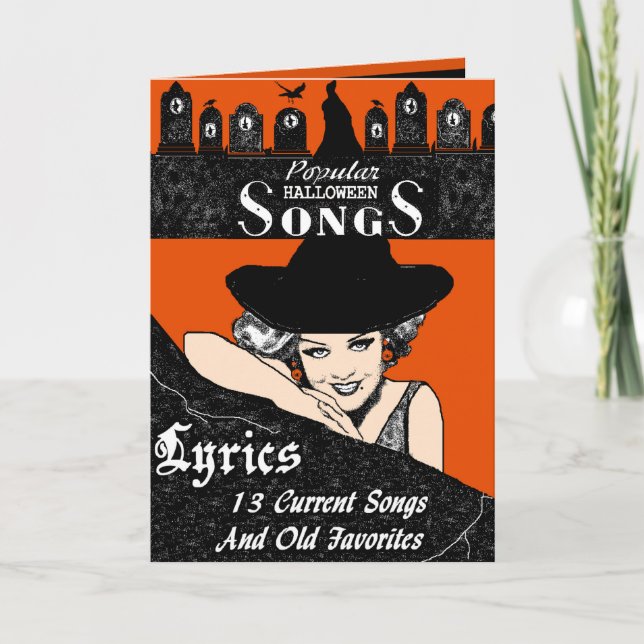 Halloween Song book Greeting Card (Front)