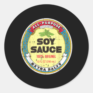 Halloween Soy Sauce Funny Group Food Costume Women Classic Round Sticker