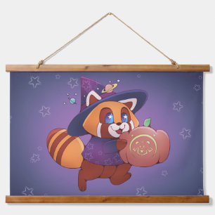 Halloween Space Panda Hanging Tapestry