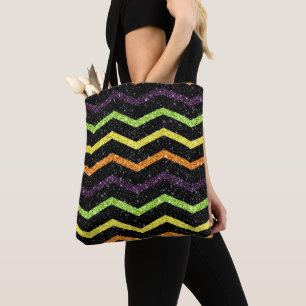 Halloween Sparkle Zig Zag Tote Bag