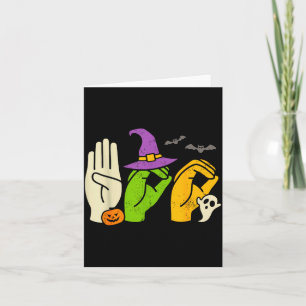 Halloween Sped Teacher Boo In Asl Boo Hands Sign L Card
